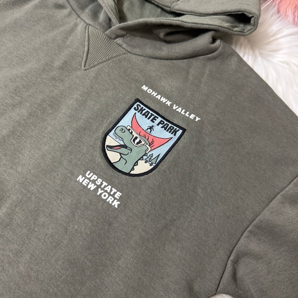 Primark Dino Skate Park Pullover Hoodie Boys Size 7-8 Yrs - Picture 11 of 16